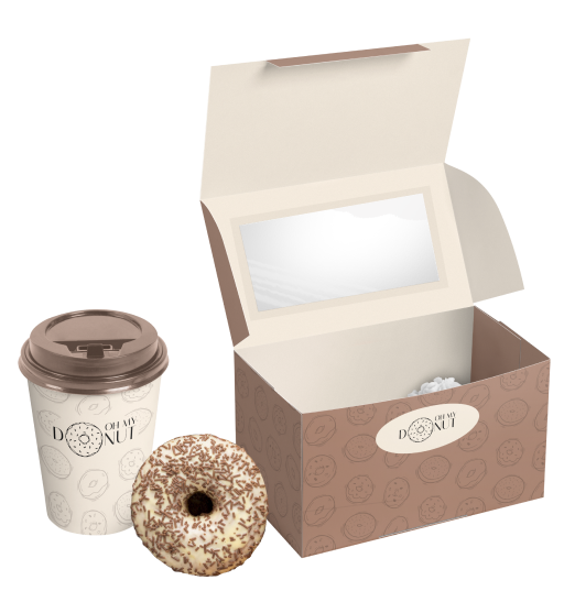 glass donut and box